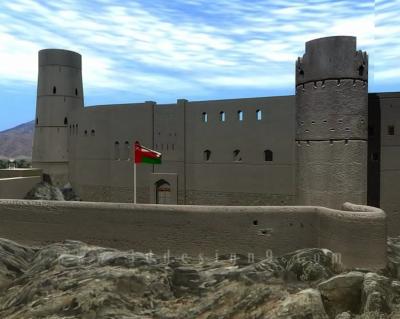 تصميم ثلاثي الابعاد لقلعة بهلاء التاريخية